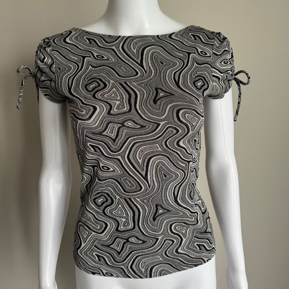 90’s Y2K Rave City Top With Psychedelic Print Size XS Made In The USA